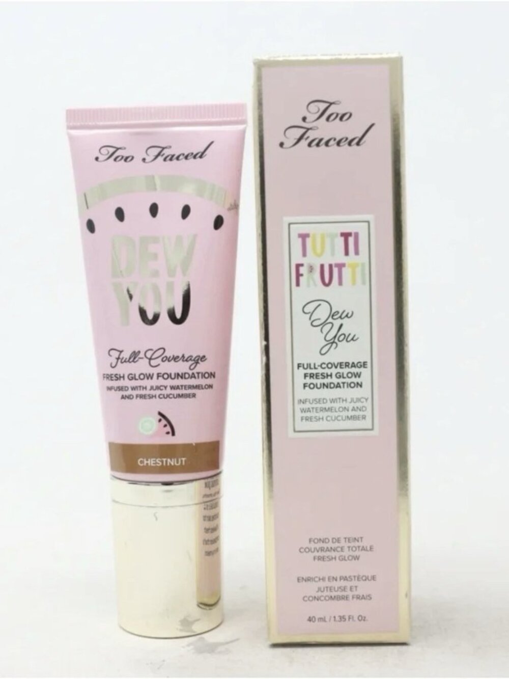 TOO FACED Tutti Frutti Dew You Fresh Glow Foundation CHESTNUT 1.35 fl oz